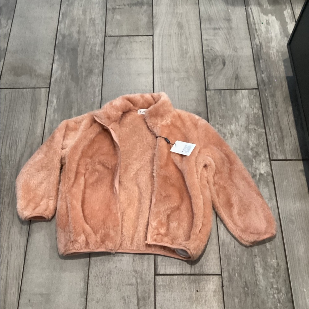 Yuma Cozy Pink Teddy Coat with Fluffy Texture size xl
